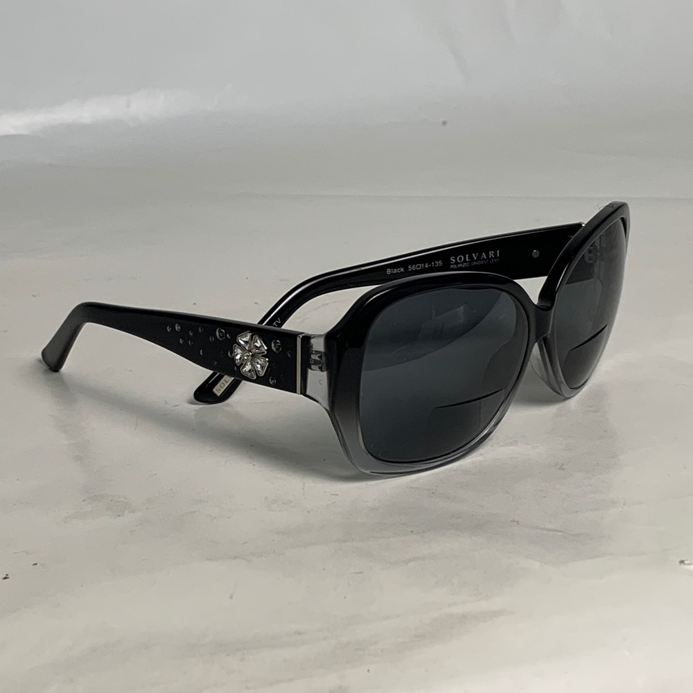 Solvari Bonita Sunglasses Women OS RX-ABLE GTV Black Polarized Gradient Floral